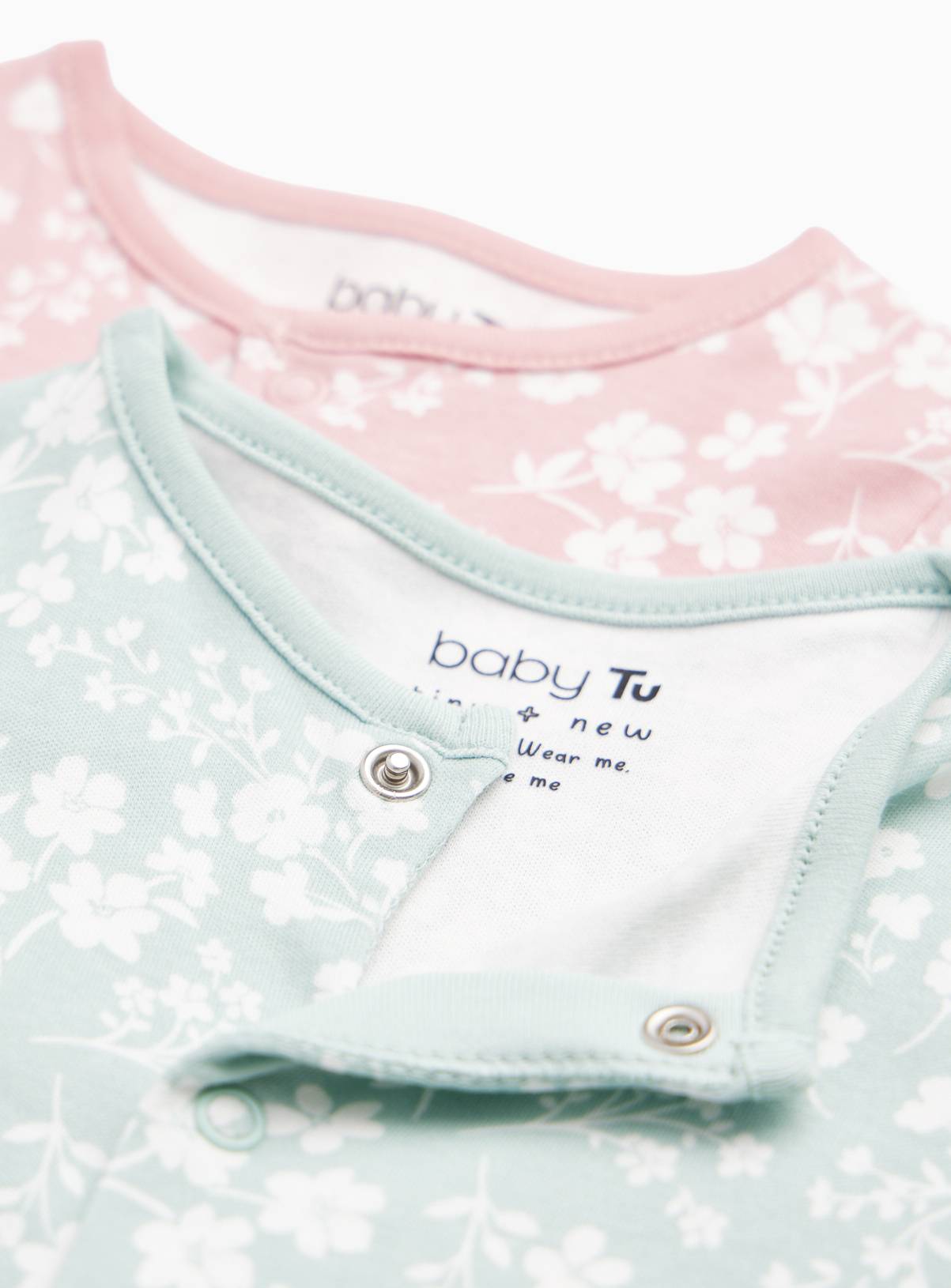 Floral Print Sleepsuits 3-Pack Up to 3 mths - Image 2